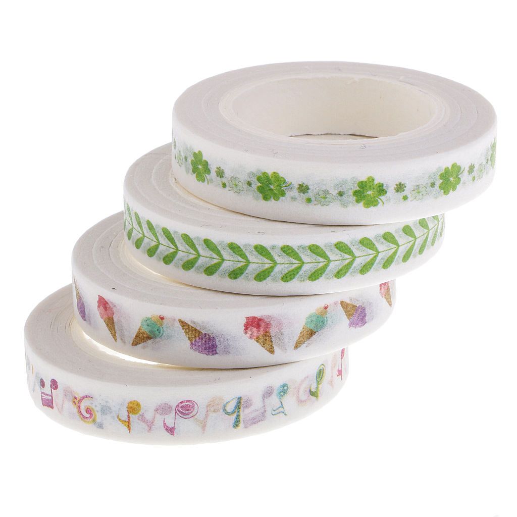 4pcs 10m Washi Tape Masking Tape Adhesive Decorative Tape For