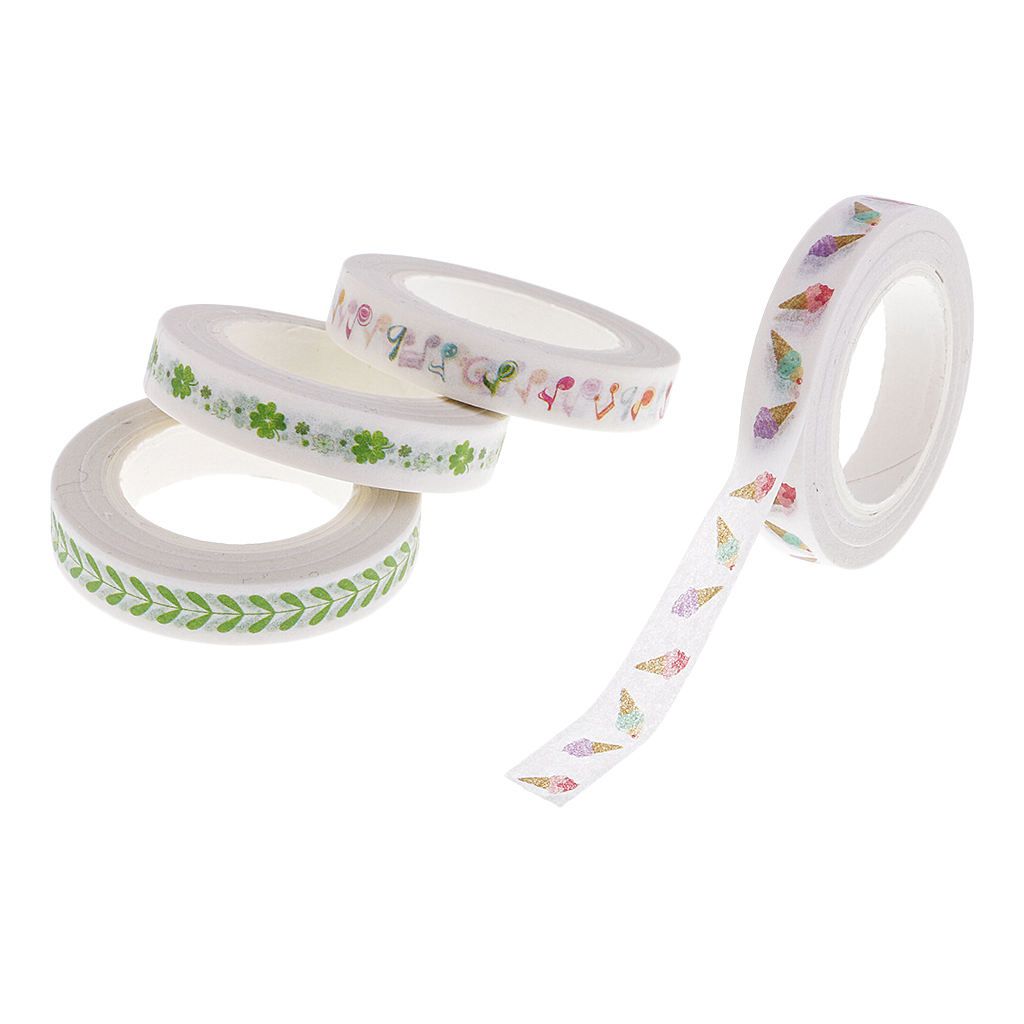 4pcs 10m Washi Tape Masking Tape Adhesive Decorative Tape For