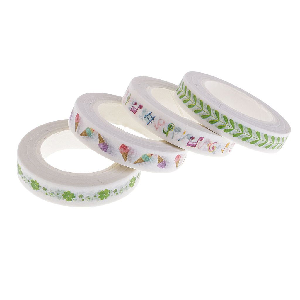 4pcs 10m Washi Tape Masking Tape Adhesive Decorative Tape For