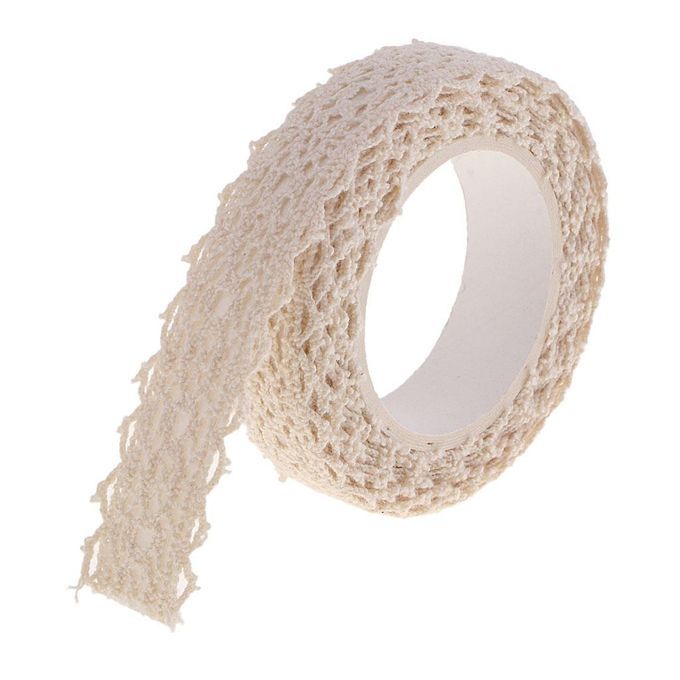 2x Decorative Craft Tapes Masking Lace Tapes Fabric Washi Tape Ribbon