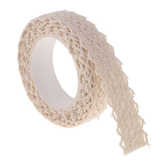 2x Decorative Craft Tapes Masking Lace Tapes Fabric Washi Tape Ribbon