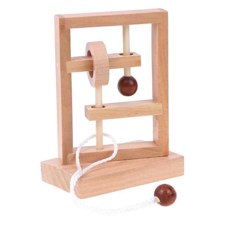 New Desk Novelty 3D Wooden Rope Loop Puzzle IQ Mind String Brain teaser Game for Adults Kids Gift Learning Education Puzzle Toy