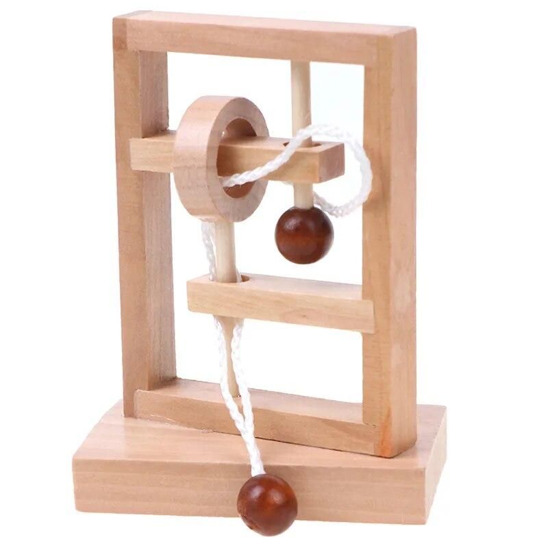 New Desk Novelty 3D Wooden Rope Loop Puzzle IQ Mind String Brain teaser Game for Adults Kids Gift Learning Education Puzzle Toy