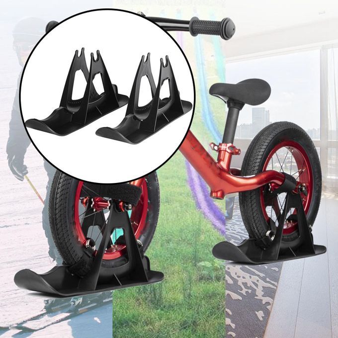 PE Ski Balance Bike Sled Sleigh Toy Sledge Snowmoilble Black