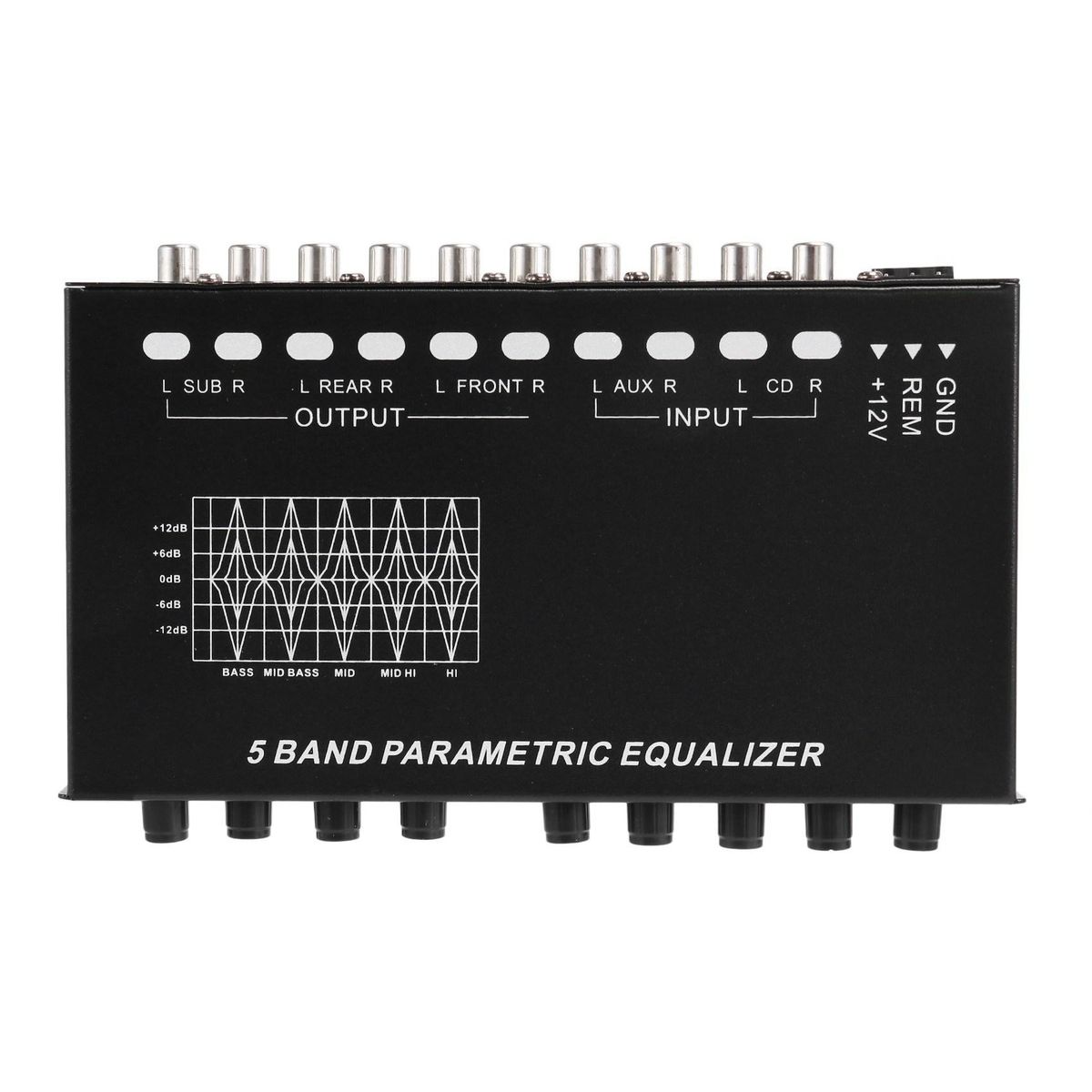 5-Band Car Audio Equalizer, Adjustable 5 Bands EQ Car