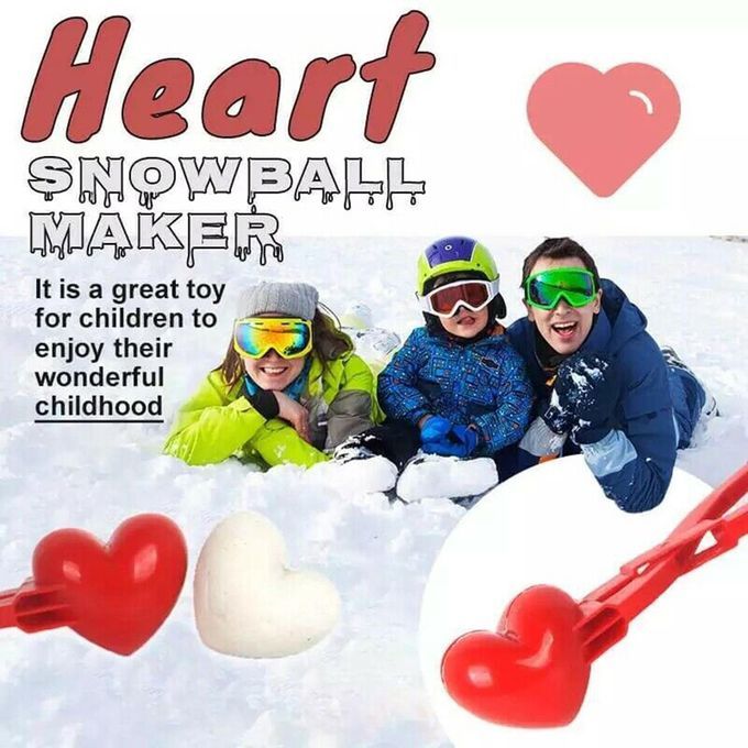 2x Heart Shape Snow Ball Maker Kids Children Outdoor Snowball Sand