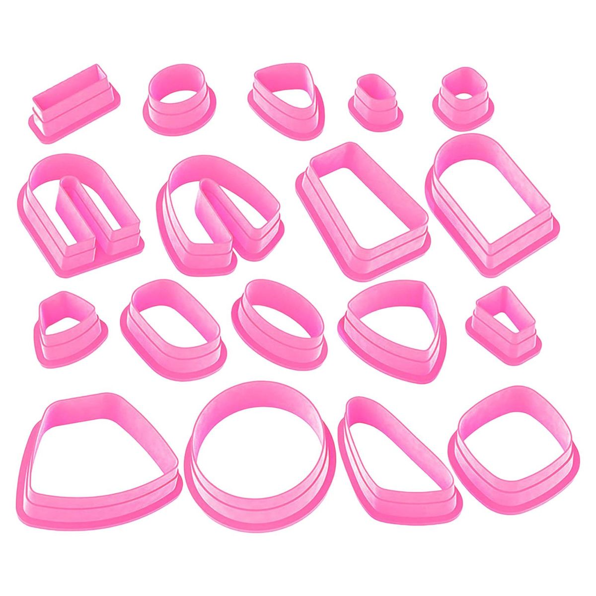 18x Plastic Polymer Clay Cutters Earring DIY Accessories Clay Pink