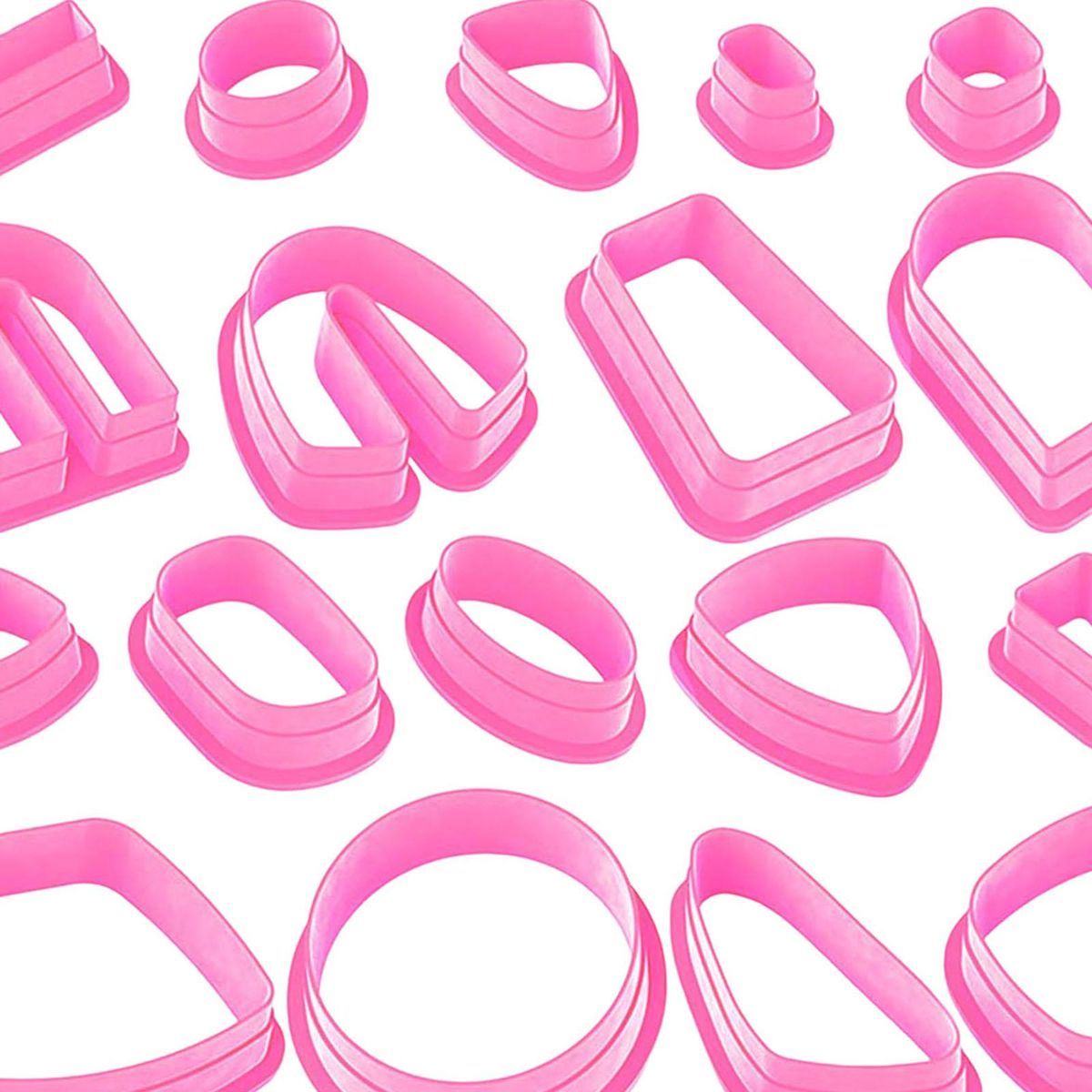18x Plastic Polymer Clay Cutters Earring DIY Accessories Clay Pink