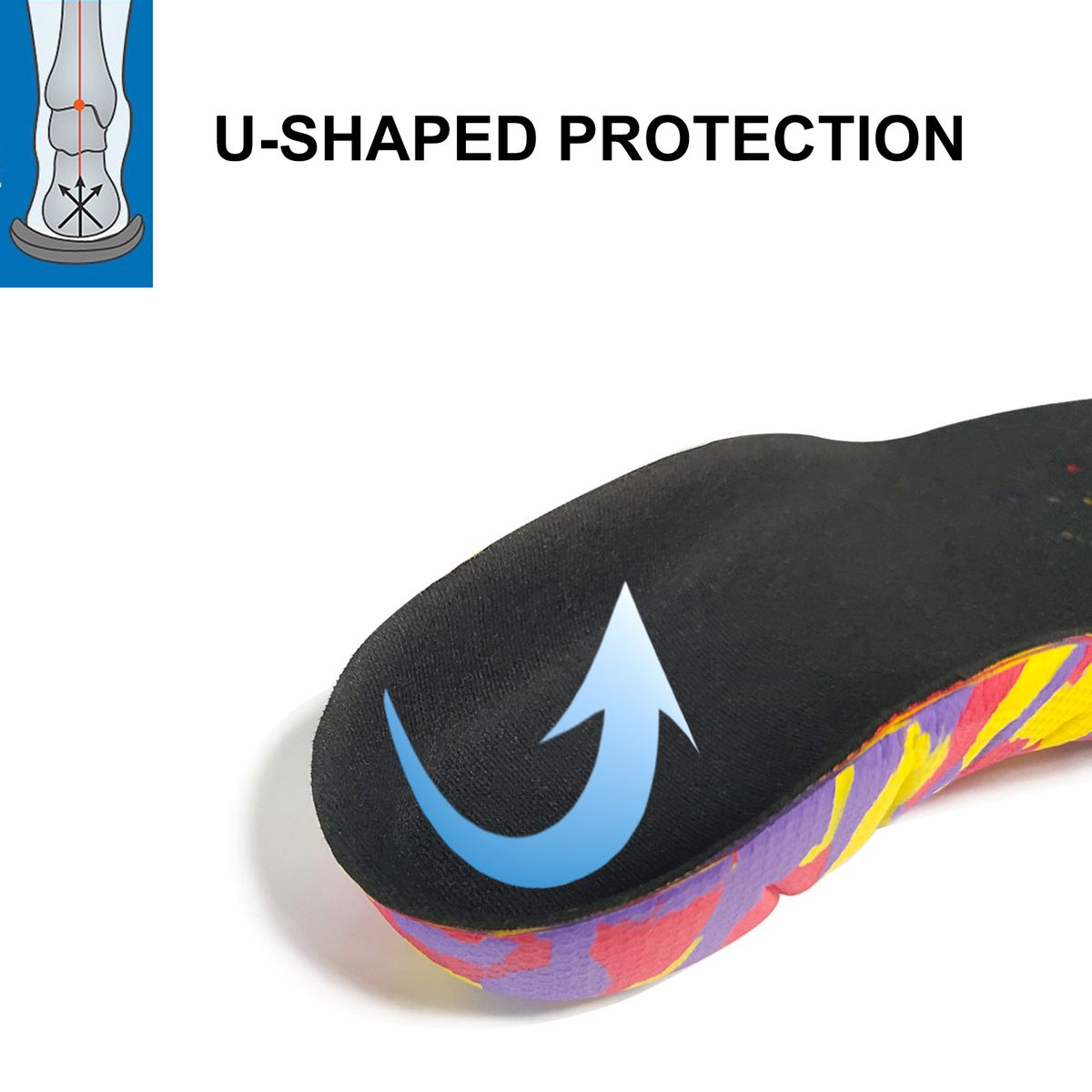 Pair Flat Foot Correction Insoles Heel Shockproof Light