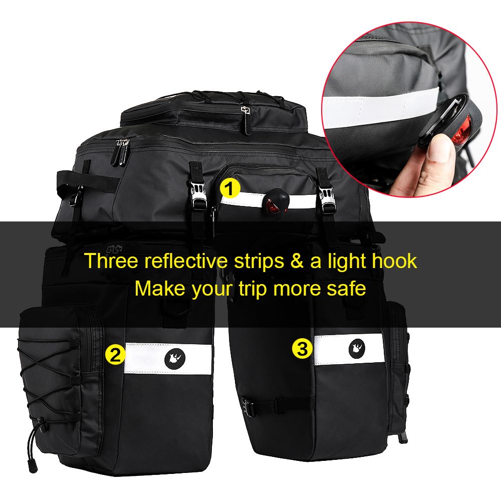 3 In 1 Mutifunctional Bike Rear Bag Waterproof Bicycle