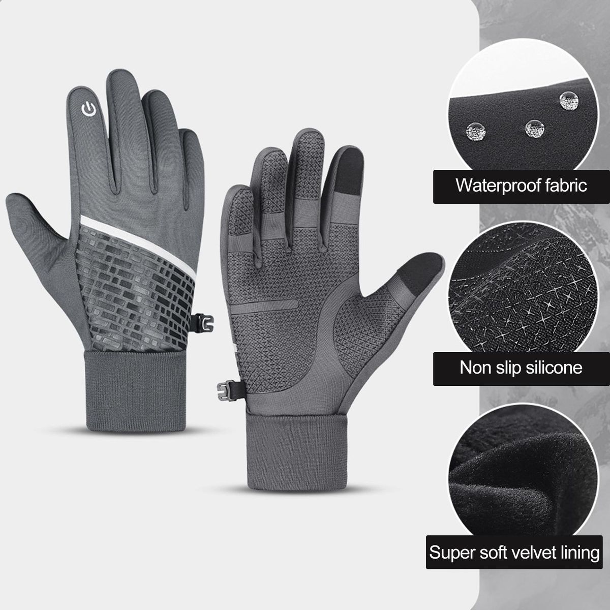 1 Pair Sports Winter Warm Running Sports Grey