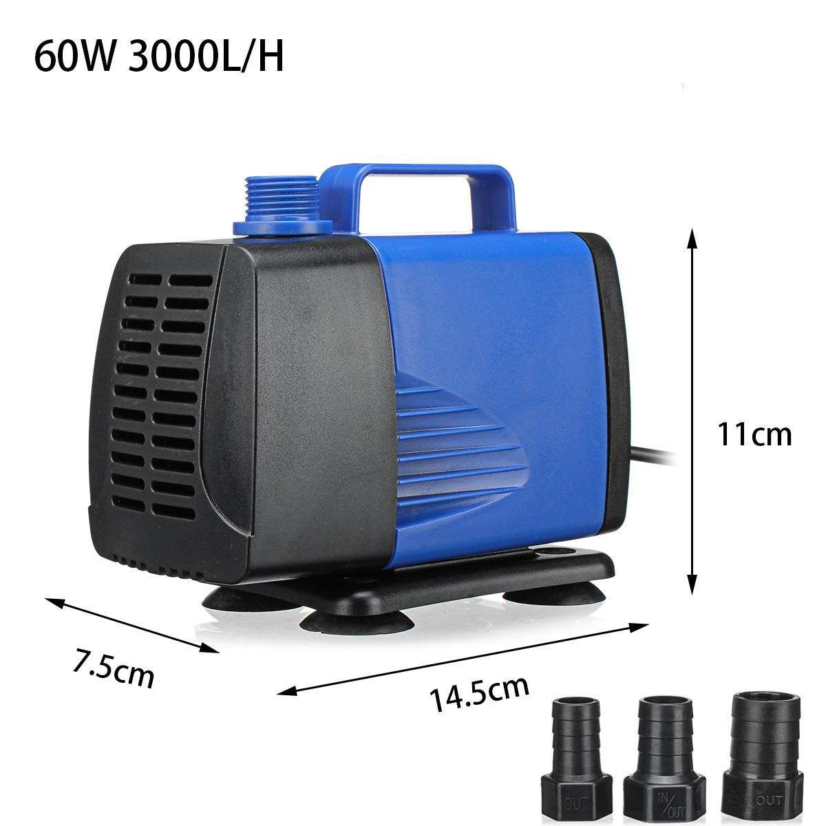 60W 3000L/H Submersible Water Pump Fish Tank Aquarium Pond Fountain Spout Feature Pump