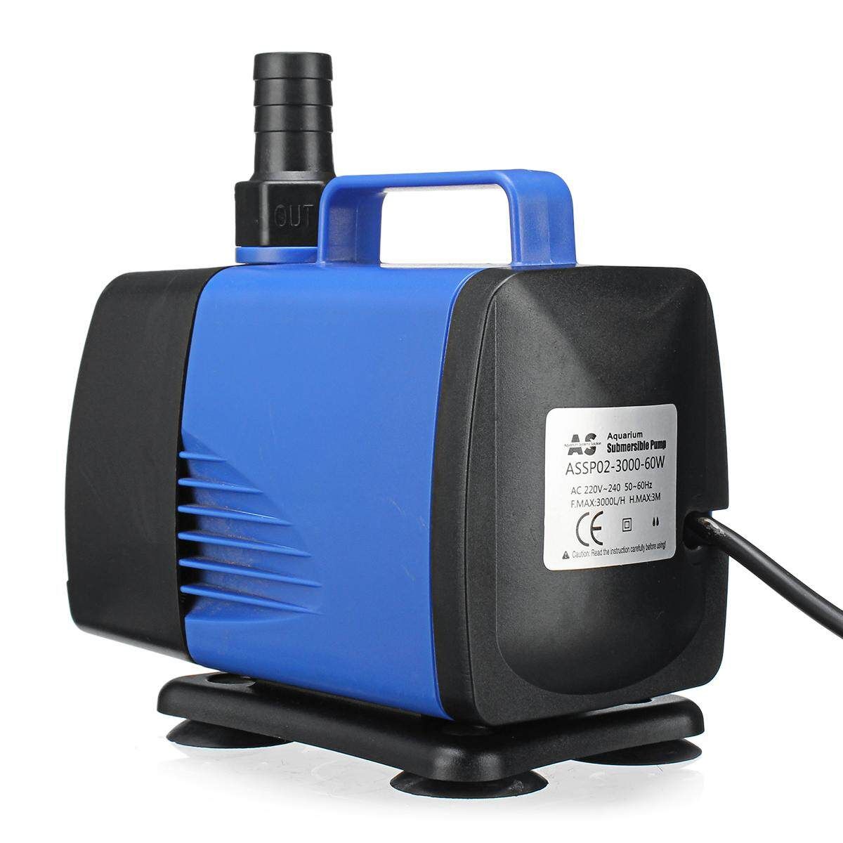 60W 3000L/H Submersible Water Pump Fish Tank Aquarium Pond Fountain Spout Feature Pump