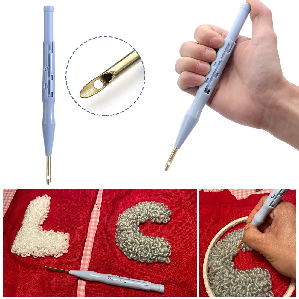 Beaded Embroidery Punch Needle Embroidery Pen Set Felting Rug Hooking Threader Needle DIY Punch Needle Weaving Sewing Needle Kit