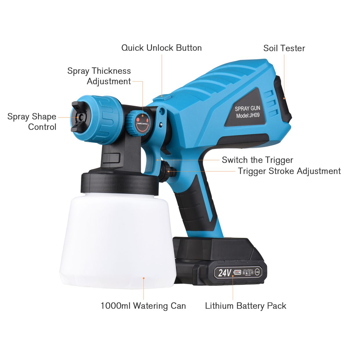 Paint Sprayer Handheld Portable Wireless With 1000ml