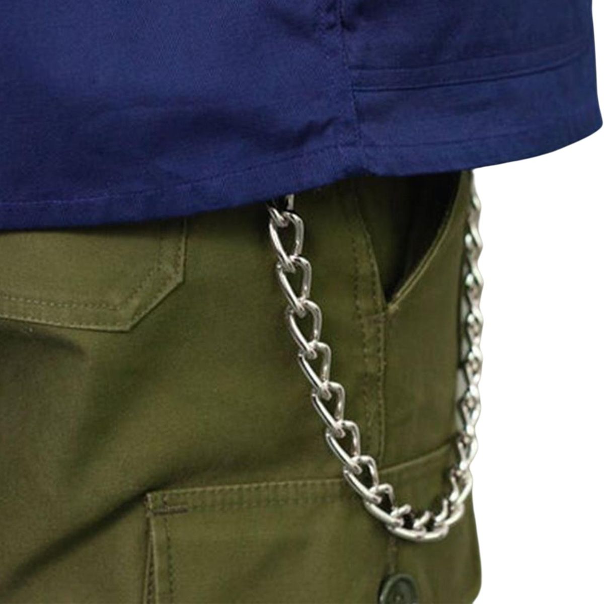 Trousers Chain Men Silver Color Jeans Link Chain Silver