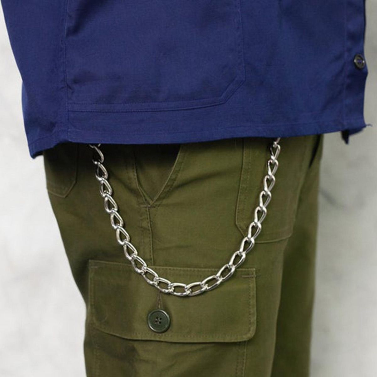 Trousers Chain Men Silver Color Jeans Link Chain Silver