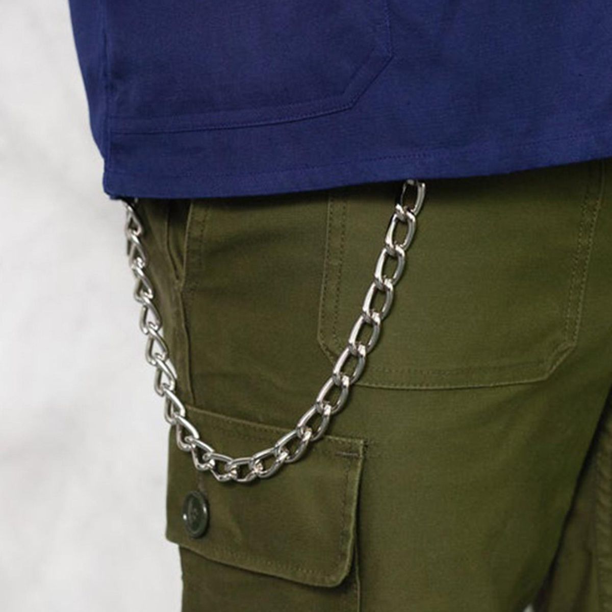 Trousers Chain Men Silver Color Jeans Link Chain Silver