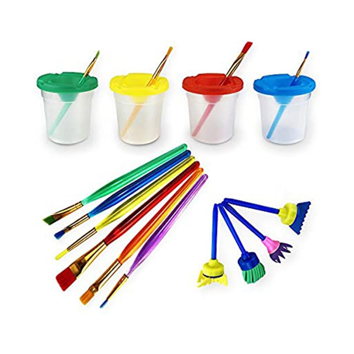 14 Pieces Painting Tool Kit With Paint Brushes No Spill