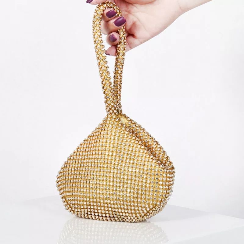 Rhinestone Clutch Bag  - Gold