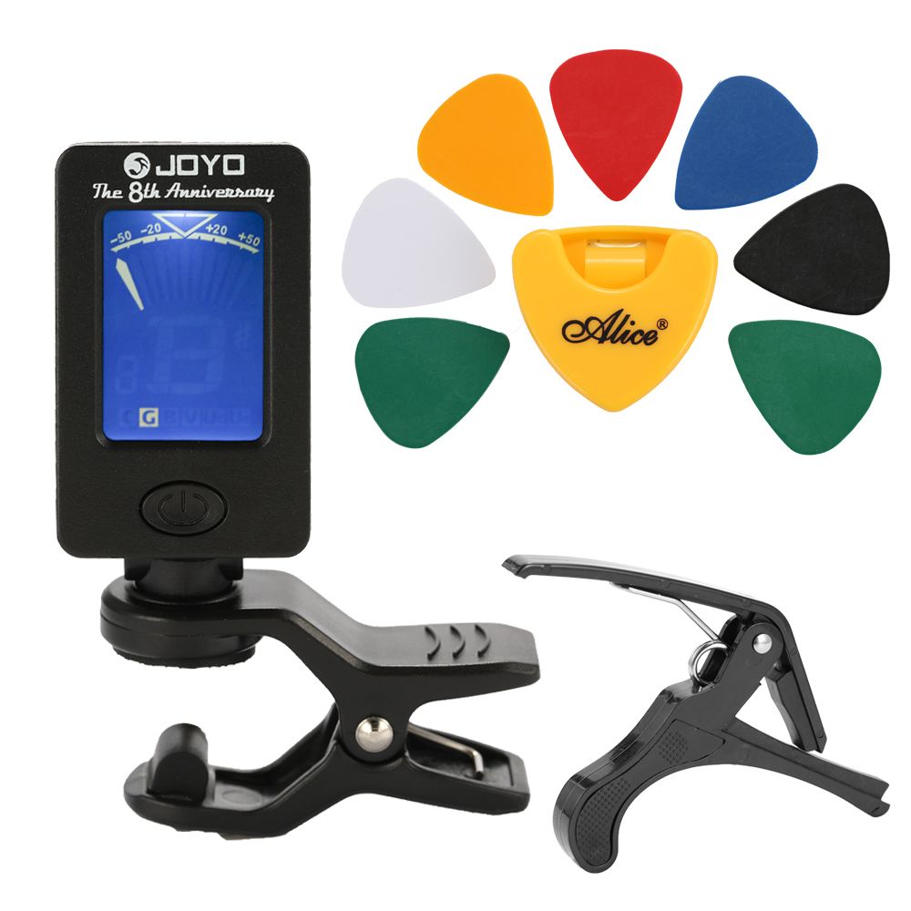 Guitar Tool Kit Tuner Capo Plectrum Holder 7 Picks