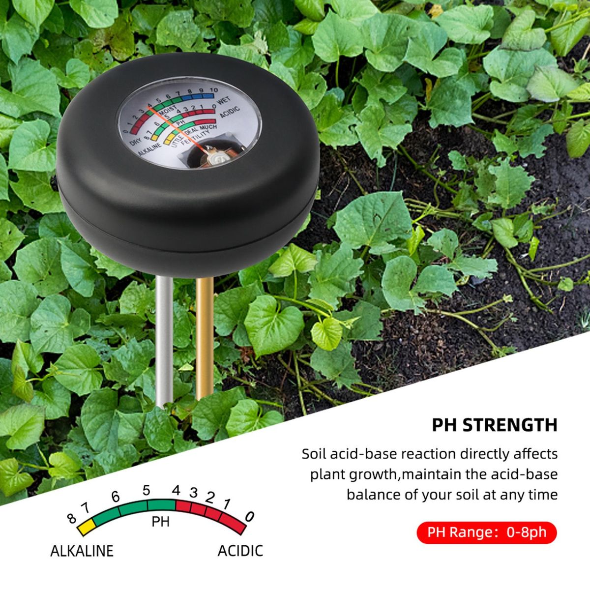 Moisture Meter Plant Moisture Monitor PH Meter Black