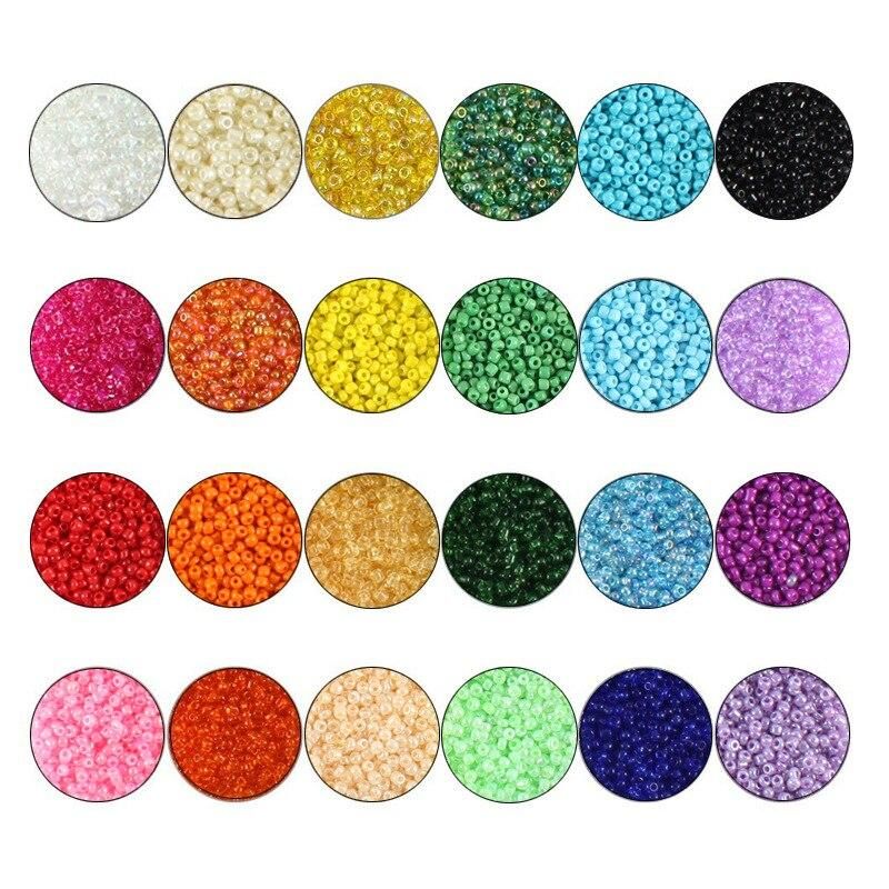 7500PCS 2mm Glass Seed Beads Started Kit Small Craft Beads With Tool Kit for DIY Craft Bracelet Earrings Jewelry Making Supplies