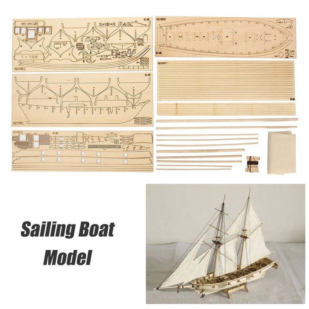 DIY Ship Assembly Model Kits Wooden Sailing Boat Scale Model