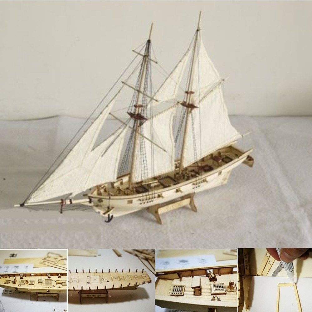 DIY Ship Assembly Model Kits Wooden Sailing Boat Scale Model