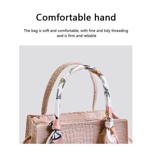 Hot Silk Scarf Handbag Messenger Shoulder Bag-Pink