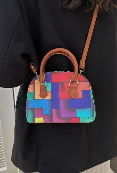 Multicolor Ladies Hand Bag- Brown Mx