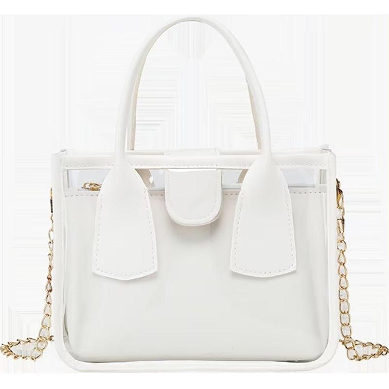 2 in 1 Women Crossbody Bag Leather Hand Bag For Ladies Handbags White
