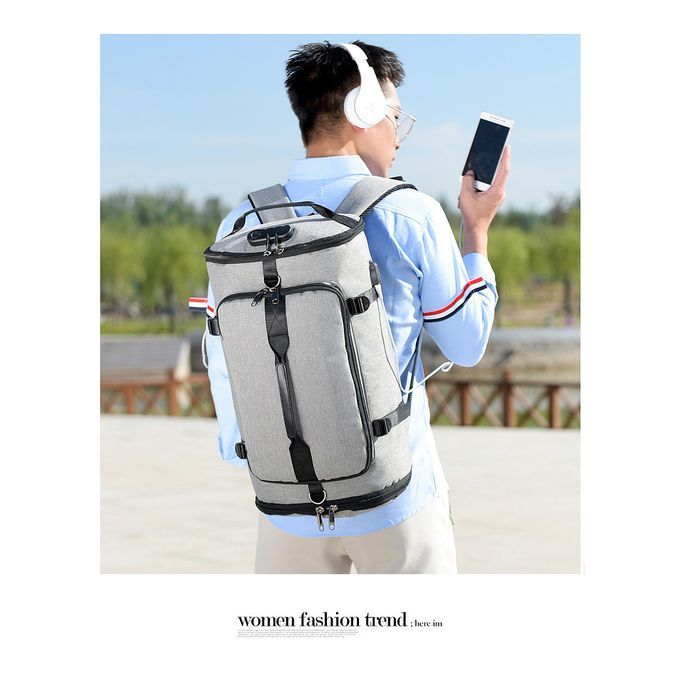 Large Capacity Sports Shoulder Bakcpack Bag -Grey