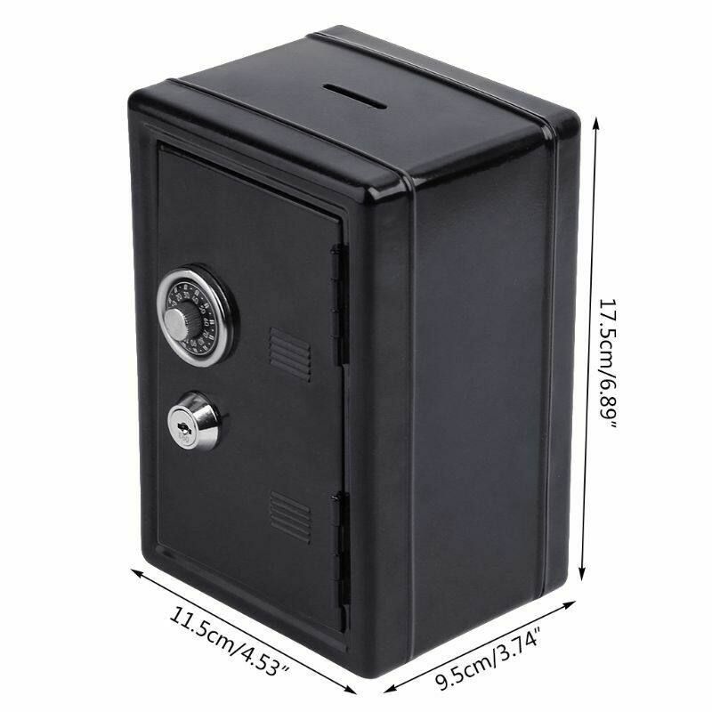 Safe Security Metal Money Deposit Cash Savings Saving Box 2 Keys Black