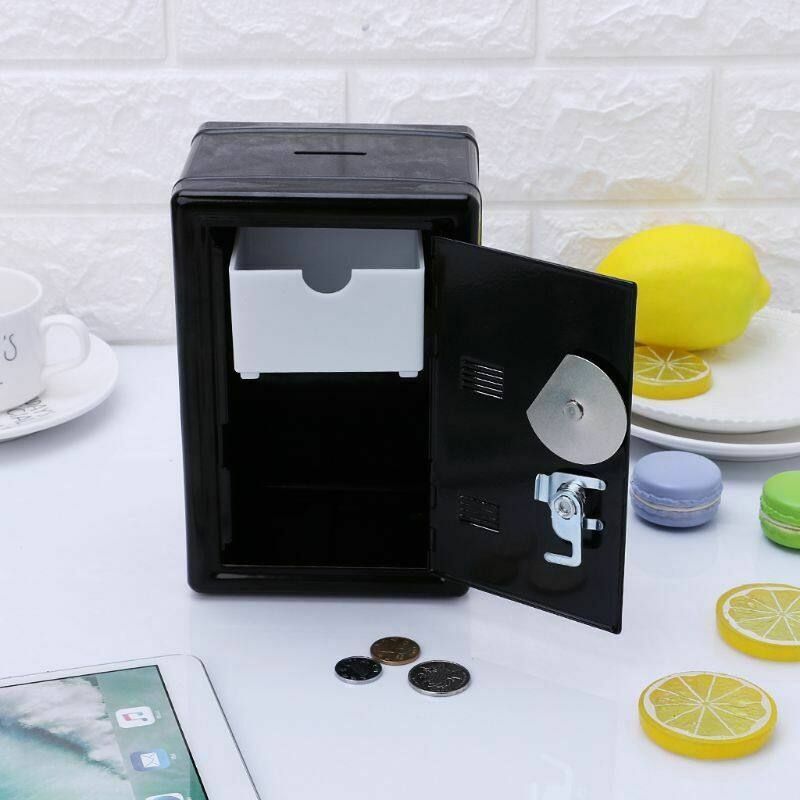 Safe Security Metal Money Deposit Cash Savings Saving Box 2 Keys Black