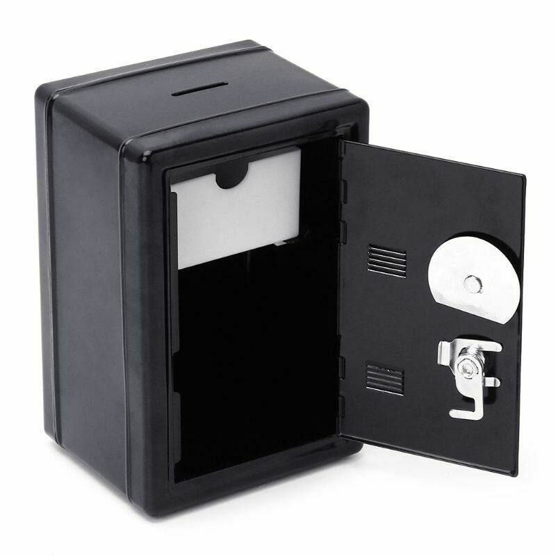 Safe Security Metal Money Deposit Cash Savings Saving Box 2 Keys Black