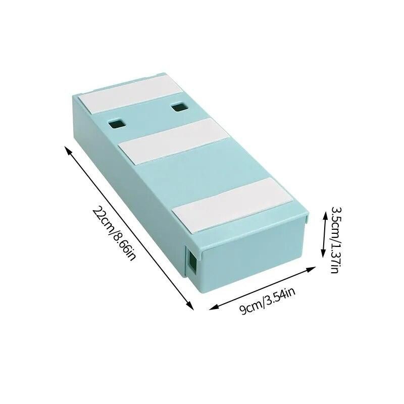 Hidden Storage Drawer Organizer Hanging Punch-free Blue Storage Boxes Under Table Self-adhesive Drawer Case Sundries Container/0