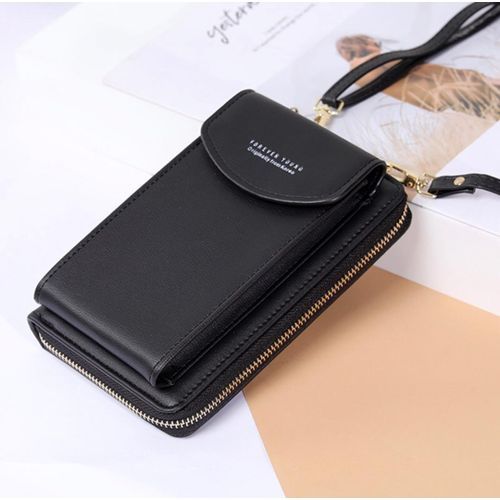 New Ladies Long Clutch Mobile Wallet Black