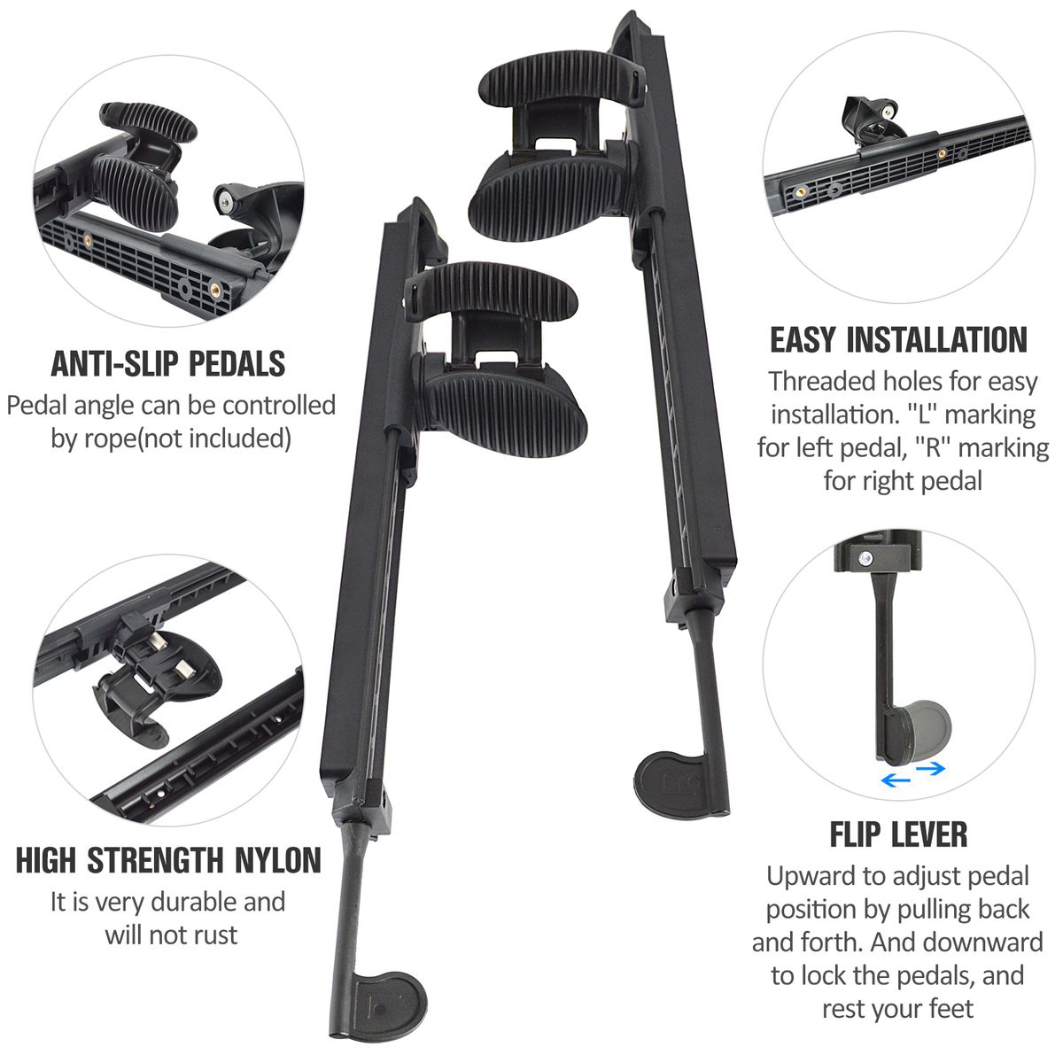 Adjustable Kayak Pedal Foot Braces Pedals Foot Pegs Kayak