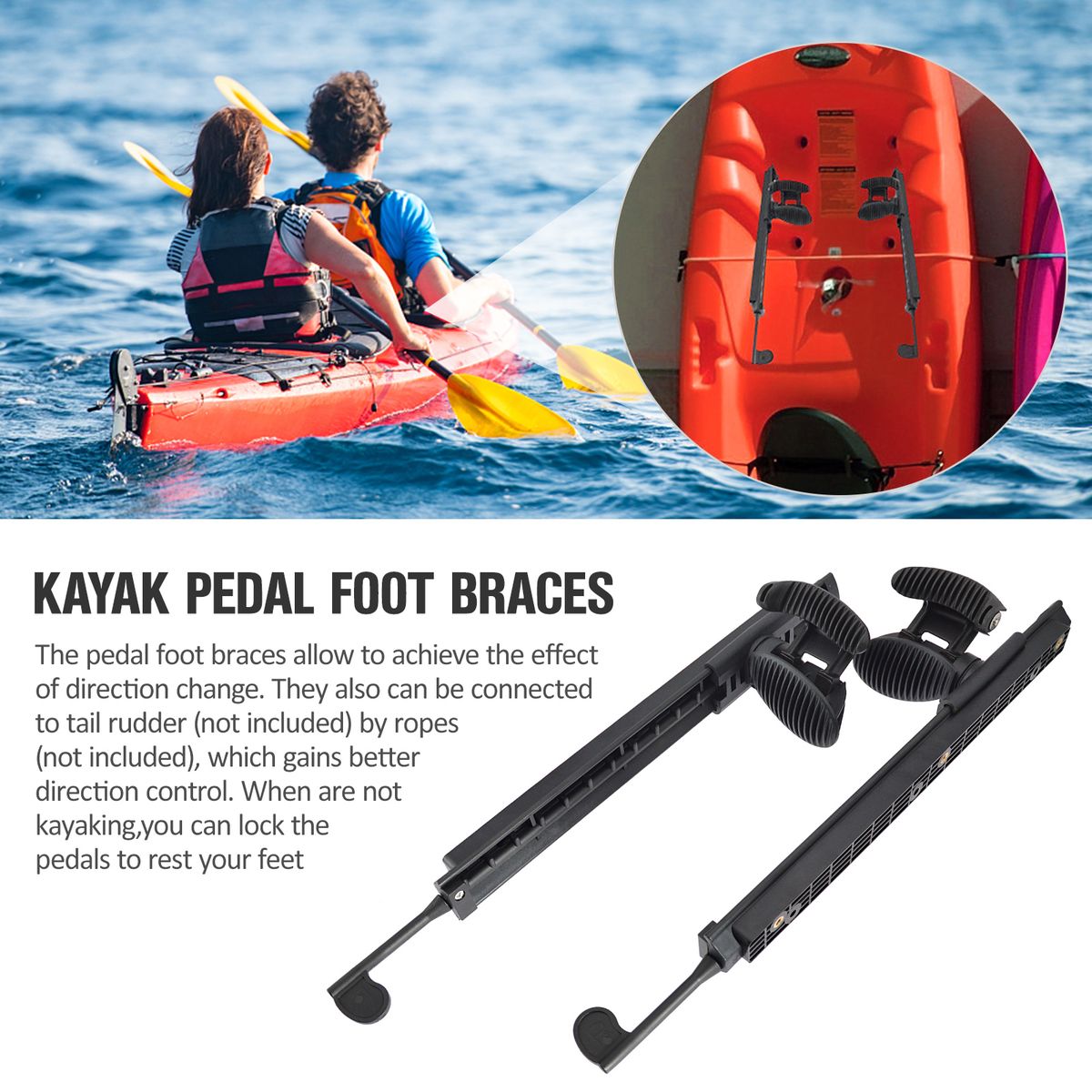 Adjustable Kayak Pedal Foot Braces Pedals Foot Pegs Kayak