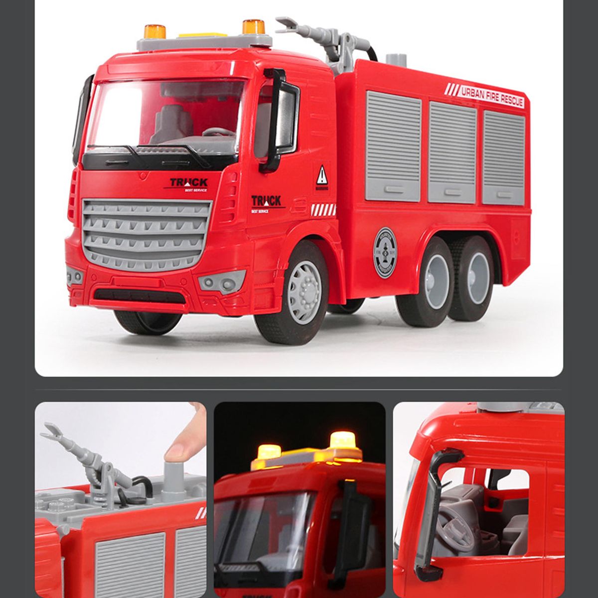 Friction Powered  Truck Gift For 3 4 5 6 Fire Tanker