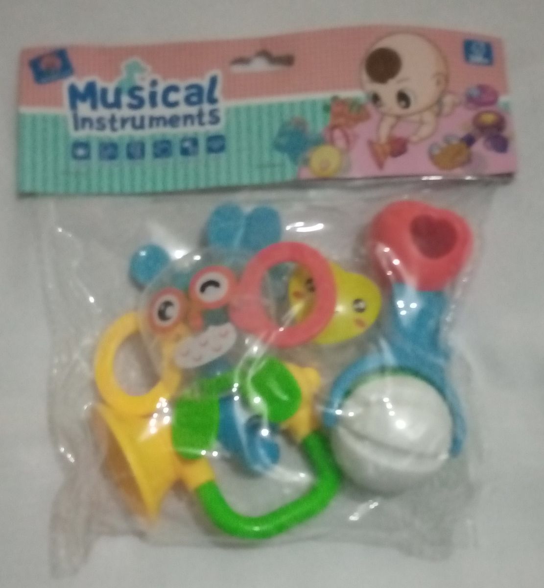 Baby 3 In 1 Rattle Toy With Teether