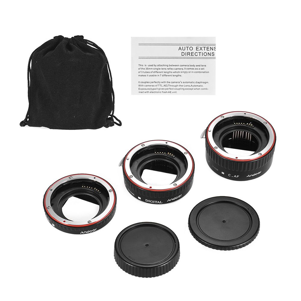 Macro Extension Tube Set 3pcs 13mm+21mm+31mm Auto Focus Ring