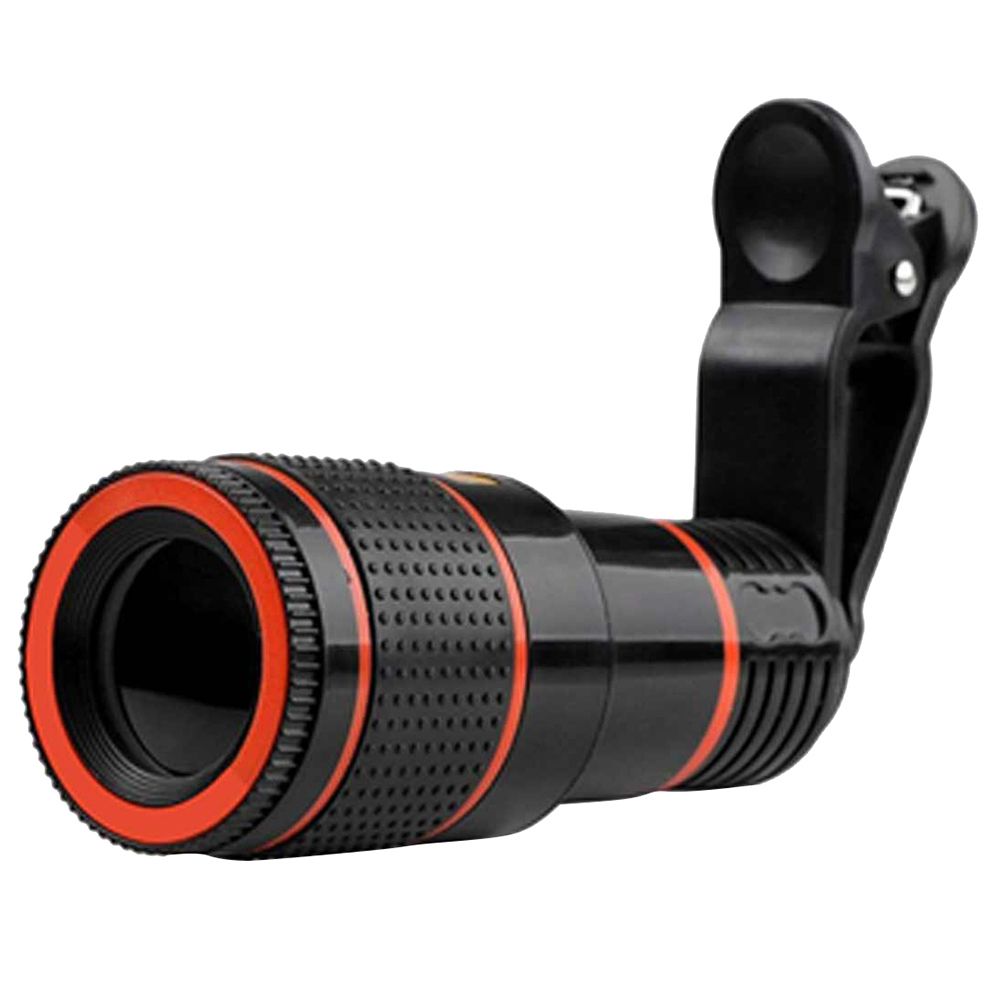 Universal 8X 12X Mobile Phone Camera Telephoto Lens-Black