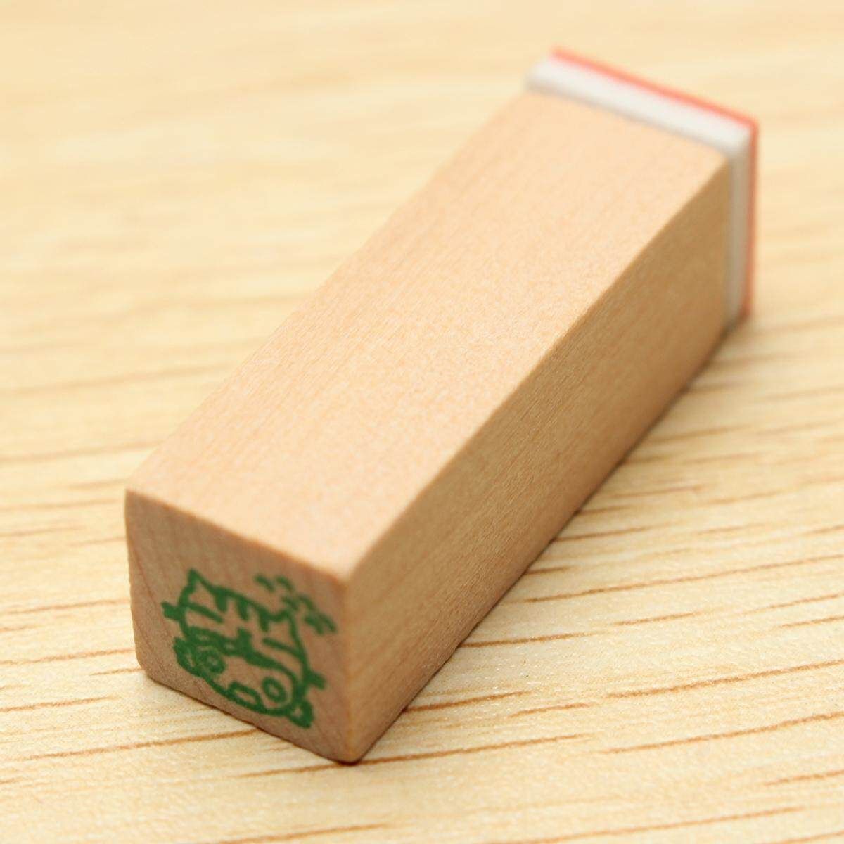 25pcs Happy Life Diary Stamp Set DIY Rubber Wooden Signet With Wooden Box Set X1