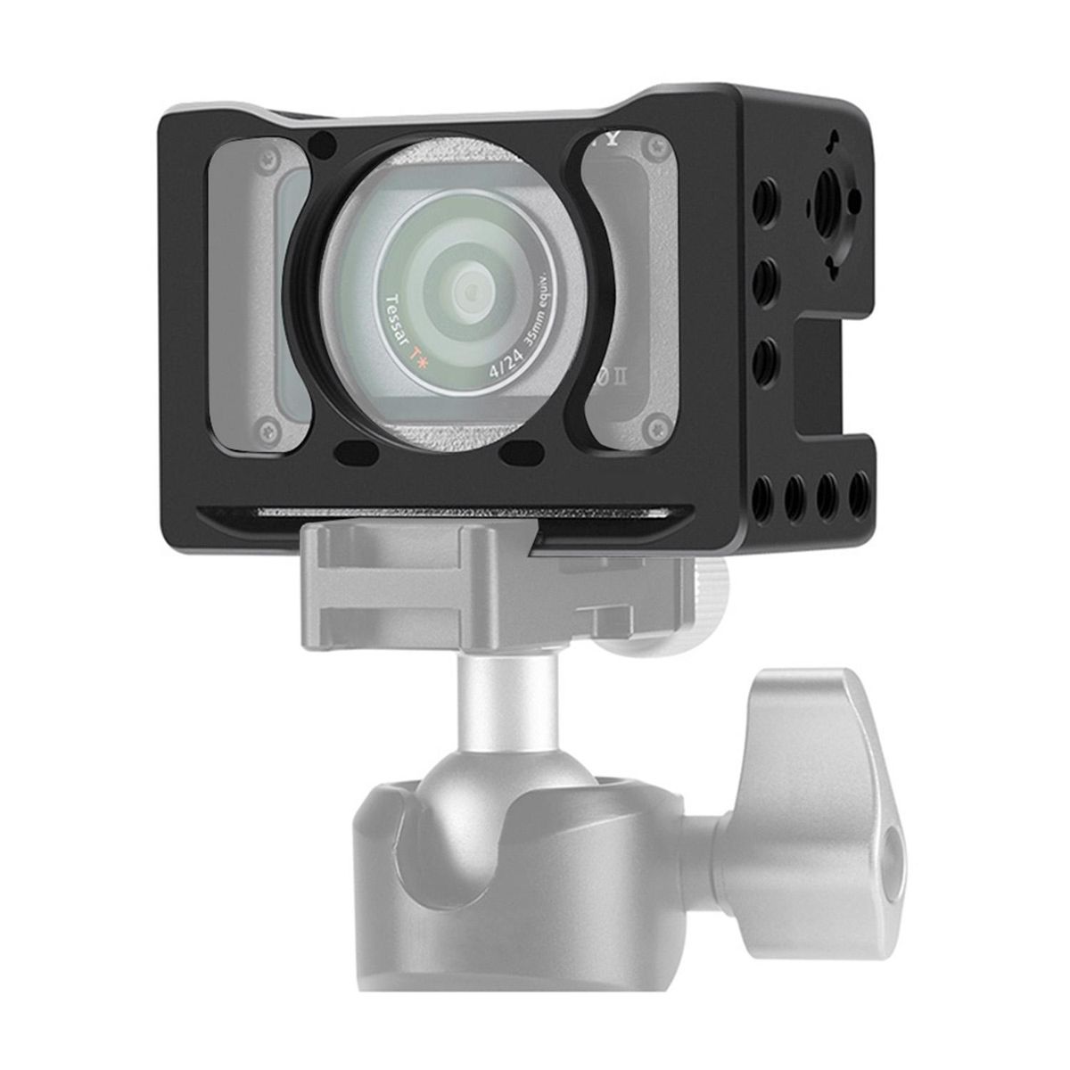 Aluminum Alloy Camera Vlog Cage Protective Camera Cage with 1/4 3/8 Inch Screw Holes Compatible with Sony RX0 II Digital Camera Microphone Tripod Fill Light