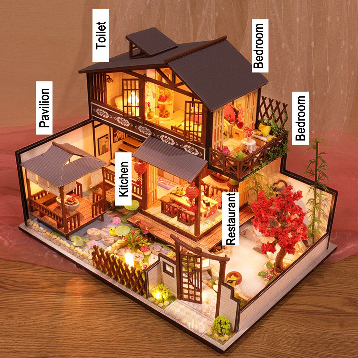 Doll House Miniature DIY Dollhouse With Furnitures Wooden House Toys For Child