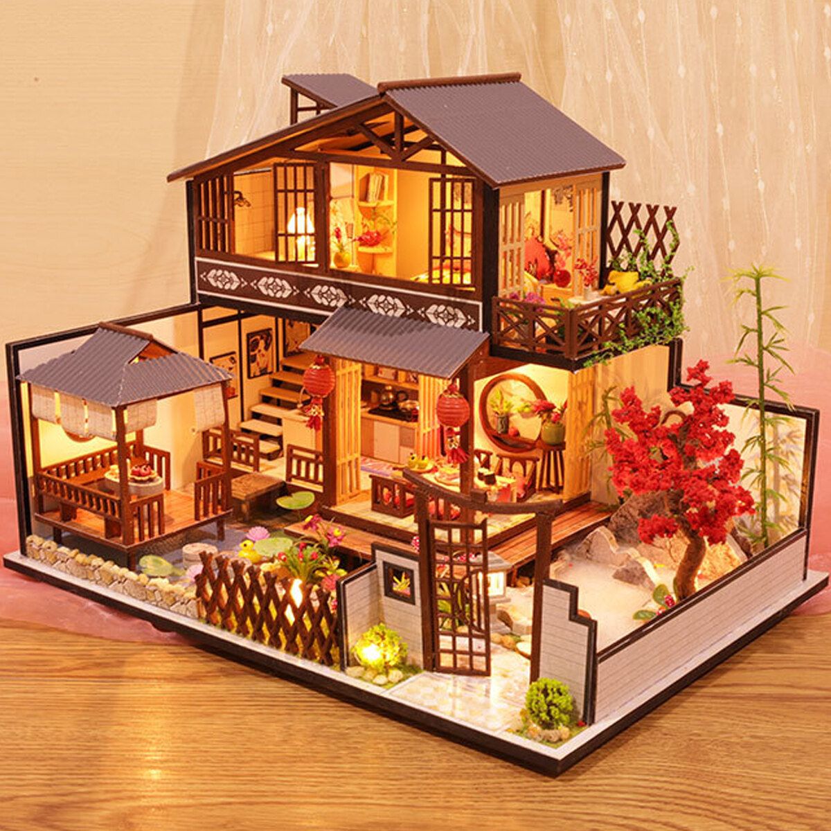 Doll House Miniature DIY Dollhouse With Furnitures Wooden House Toys For Child