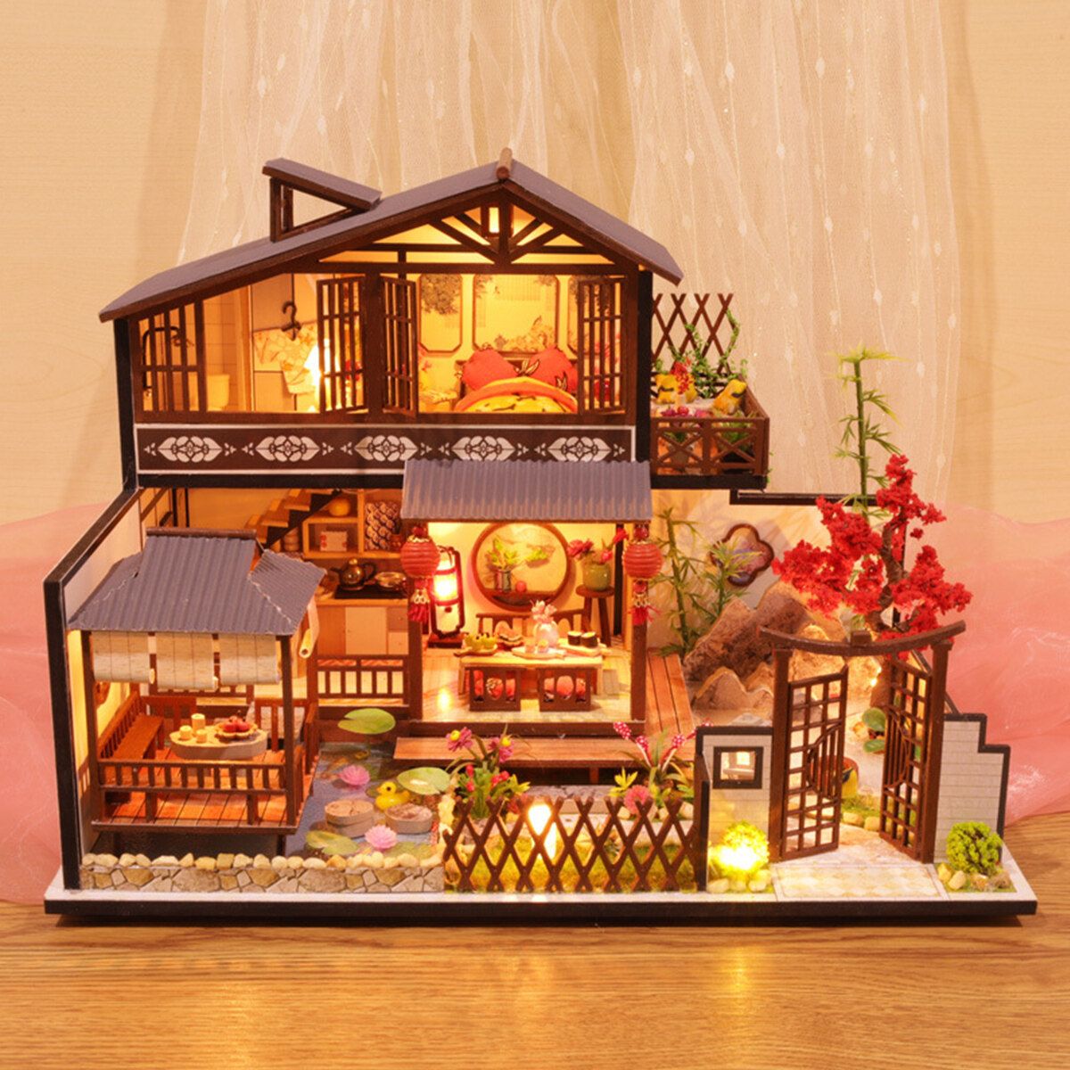 Doll House Miniature DIY Dollhouse With Furnitures Wooden House Toys For Child