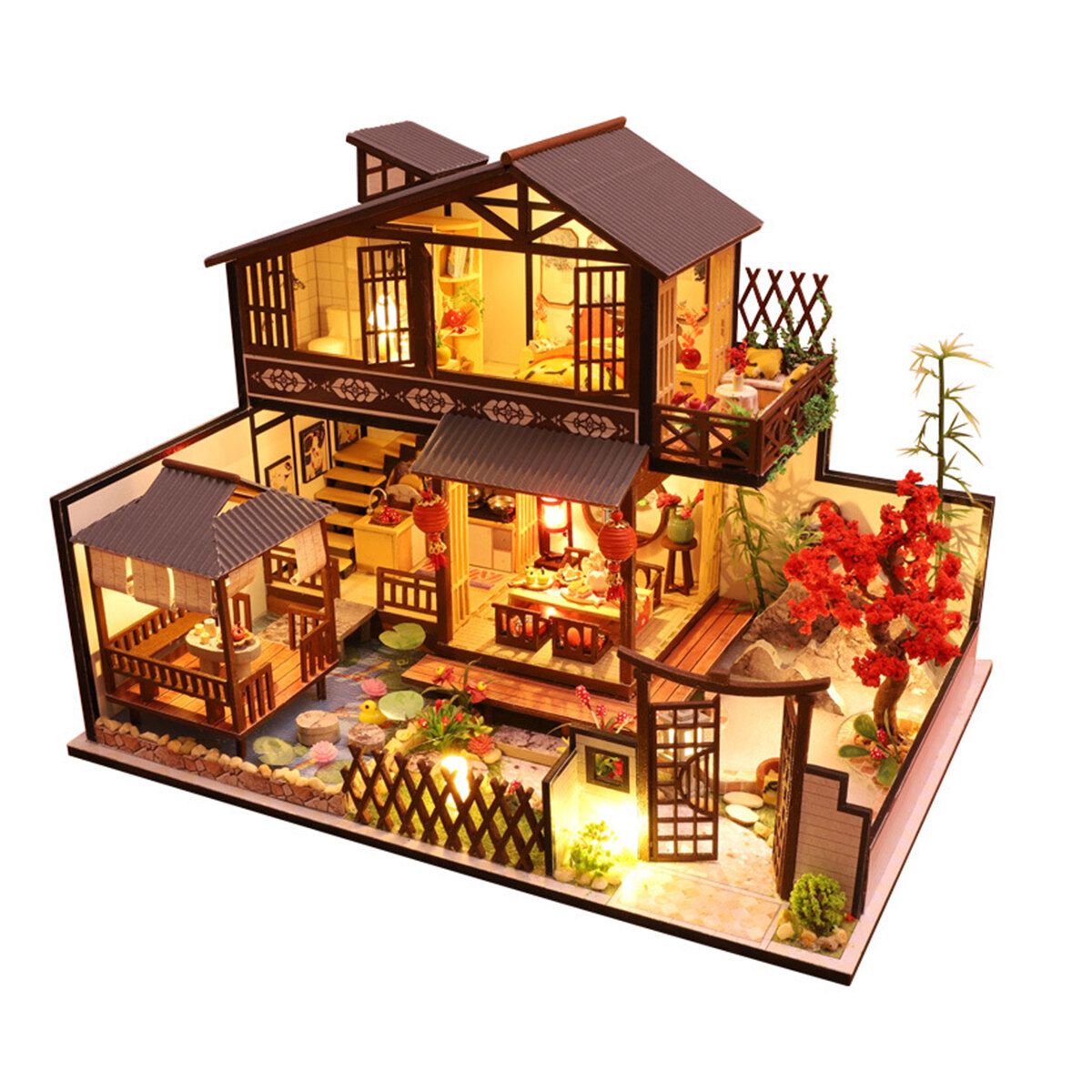 Doll House Miniature DIY Dollhouse With Furnitures Wooden House Toys For Child